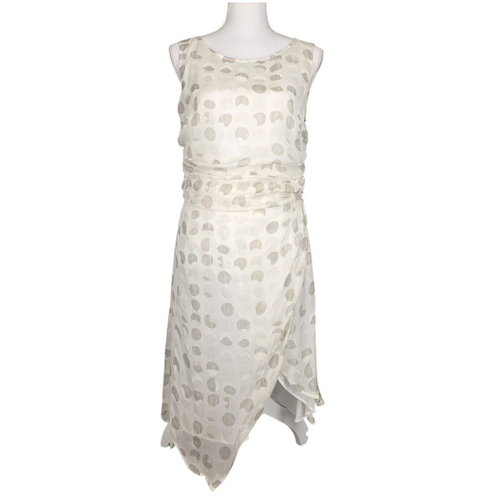 CARACTÈRE 100% SILK SLEEVELESS MIDI DRESS – CREAM – MADE IN ITALY – SIZE 10 (US)